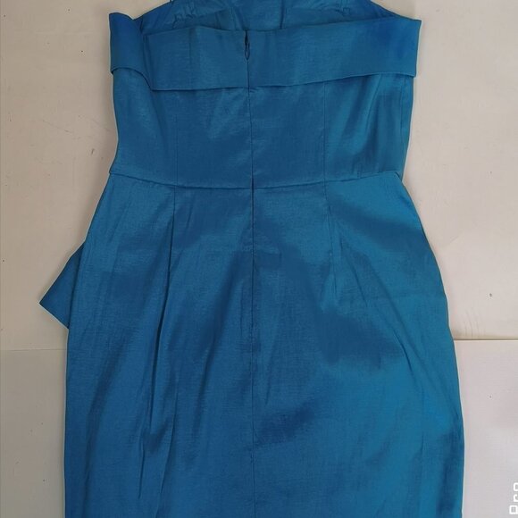 90s VINTAGE Light Blue Minimalist Calvin Klein StraplessDress | TheStyleMinr.com - Picture 7 of 11
